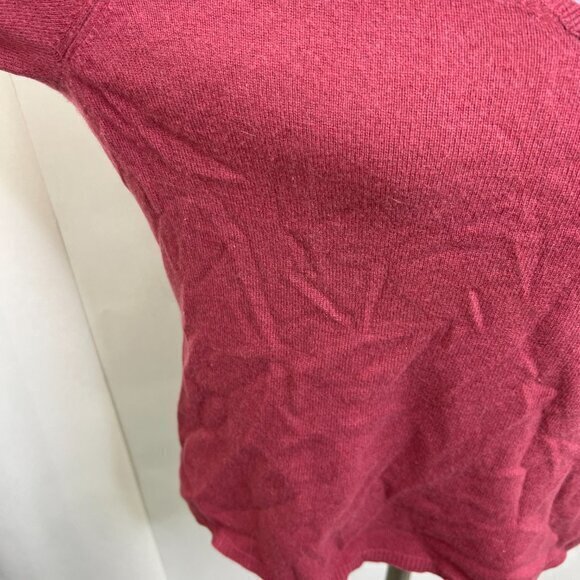Magaschoni Cashmere Sweater L Pink V-neck Knit Solid Pullover Womens - Picture 4 of 10